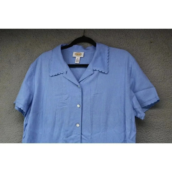 Talbots Linen Blend Midi Button Down Dress-Size 16 - Picture 2 of 15